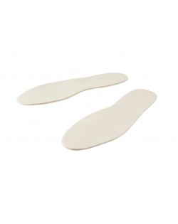 Haunold fulled felt insoles of fine merino wool, approx. 5 mm thick, in wool white