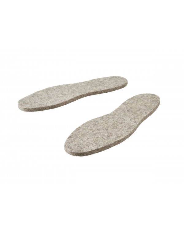 Haunold insoles for boots, of pure virgin wool, approx. 8 mm thick in gray