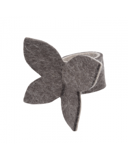 Portatovagliolo farfalla di feltro Haunold alto 5 mm, 100% pura lana vergine, marrone