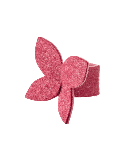 Portatovagliolo farfalla di feltro Haunold alto 5 mm, 100% pura lana vergine, rosso