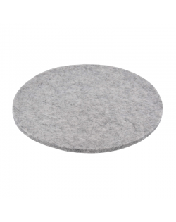 Sottobicchieri, sottopentola, sottopiatti circolare in pura lana merinos, grigio alto 5 mm