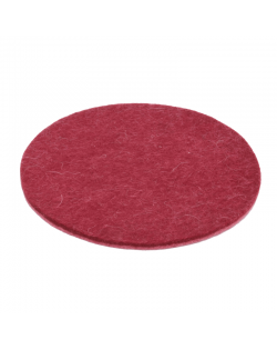 Sottobicchieri, sottopentola, sottopiatti circolare in pura lana merinos, rosso alto 5 mm