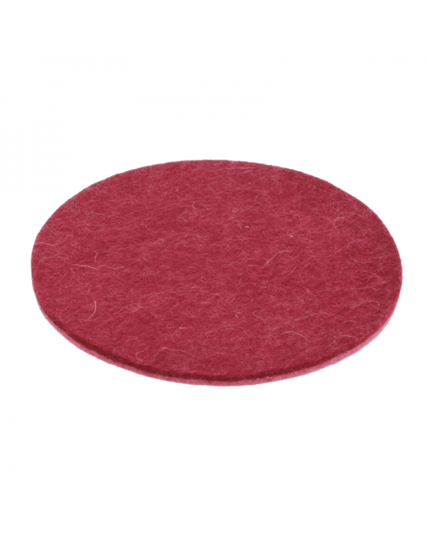 Haunold felt coaster round of fine merino wool, red, approx. 5 mm thick