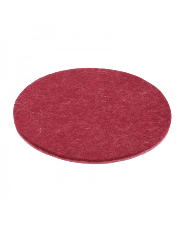 Sottobicchieri, sottopentola, sottopiatti circolare in pura lana merinos, rosso alto 5 mm