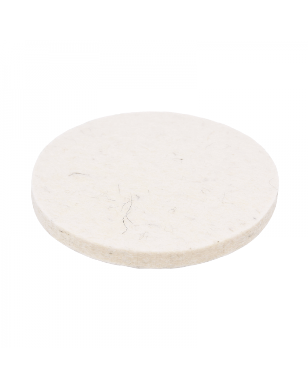 Haunold felt coaster round of Tyrolean mountain sheep wool, natural white, approx. 10-12 mm thick