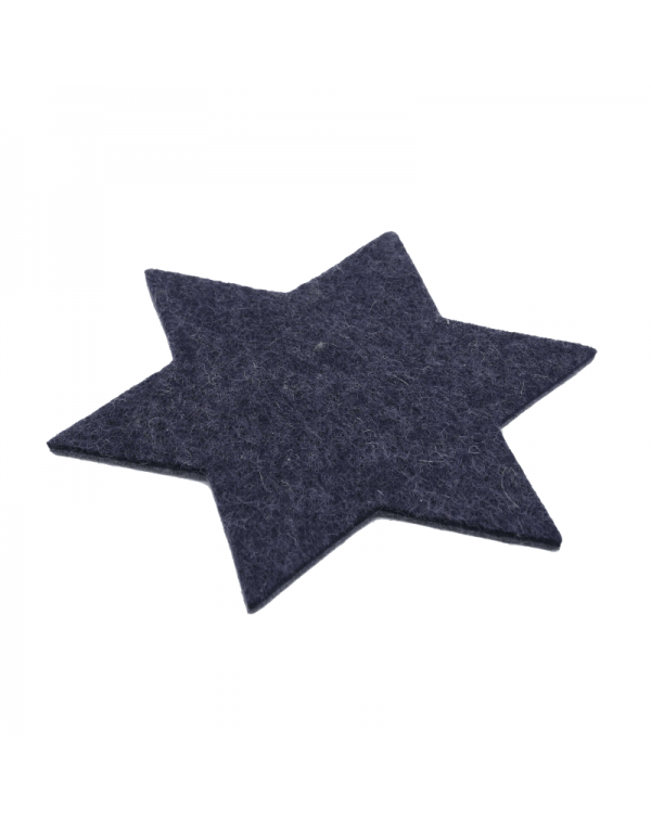 Haunold Untersetzer Stern aus feiner Merinowolle, blau dünn 5 mm