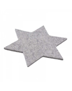 Sottobicchieri, sottopentola, sottopiatti Stella in pura lana merinos, grigio alto 5 mm