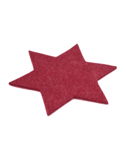 Sottobicchieri, sottopentola, sottopiatti Stella in pura lana merinos, rosso alto 5 mm