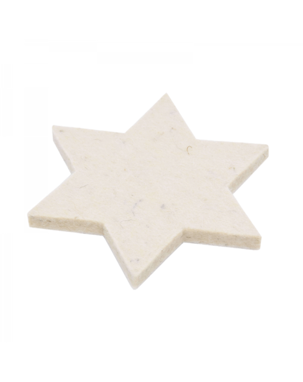 Sottobicchieri, sottopentola, sottopiatti Stella in lana delle pecore alpine tirolesi, grigio naturale spesso 12 mm