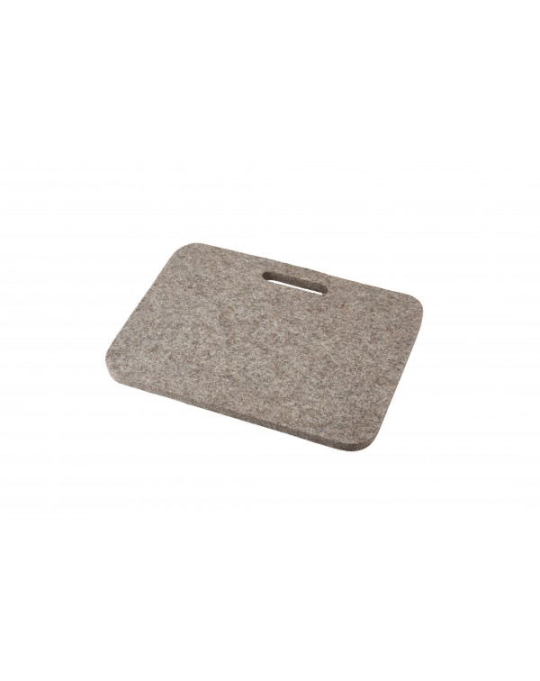 Seat pad Jaga with handle, of Haunold fulled felt, approx. 1 cm thick, natural gray