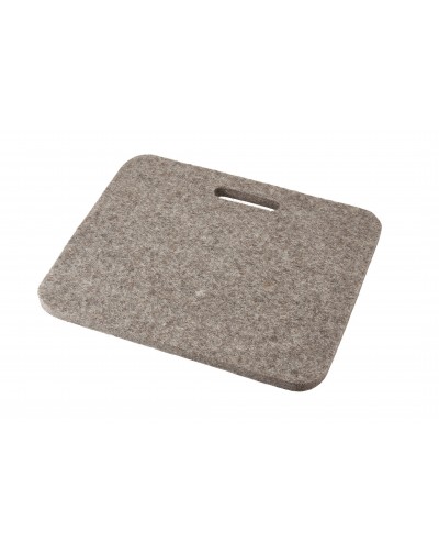 Seat pad Jaga big with handle, of Haunold fulled felt, approx. 1 cm thick, natural gray