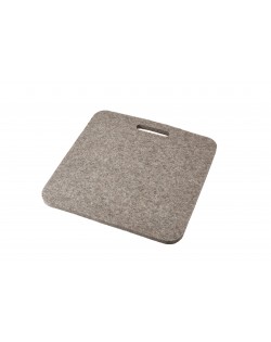Seat pad Luxus with handle, of Haunold fulled felt, approx. 1 cm thick, natural gray