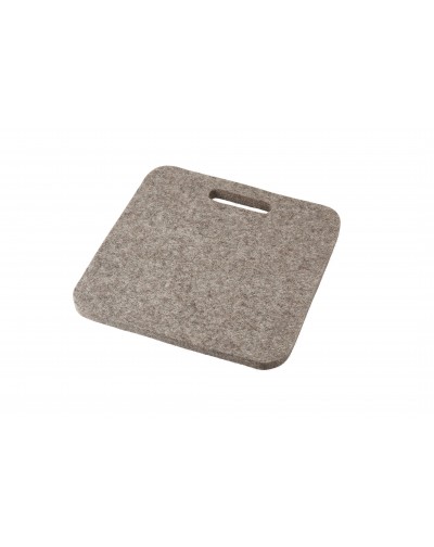 Seat pad Mini with handle, of Haunold fulled felt, approx. 1 cm thick, natural gray