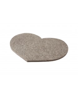 Haunold Sitzkissen Herz ohne Haltegriff aus Walkfilz, ca. 1 cm dick, naturgrau