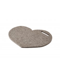 Haunold Sitzkissen Herz mit Haltegriff aus Walkfilz, ca. 1 cm dick, naturgrau