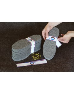 Haunold felt soles for do-it-yourself slippers of fulled felt, 100% virgin sheep wool