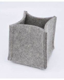 Haunold felt box high of fine merino wool, gray