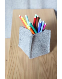 Haunold felt box high, a practical pen holder of fine merino wool, handmade in SouthTyrol