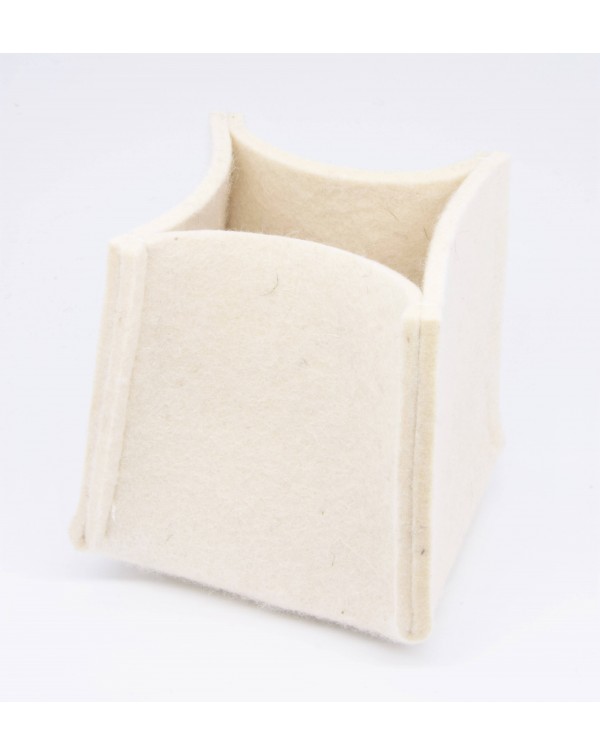 Haunold felt box high of fine merino wool, wool white