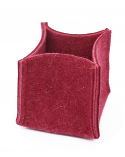 Haunold felt box high of fine merino wool, red