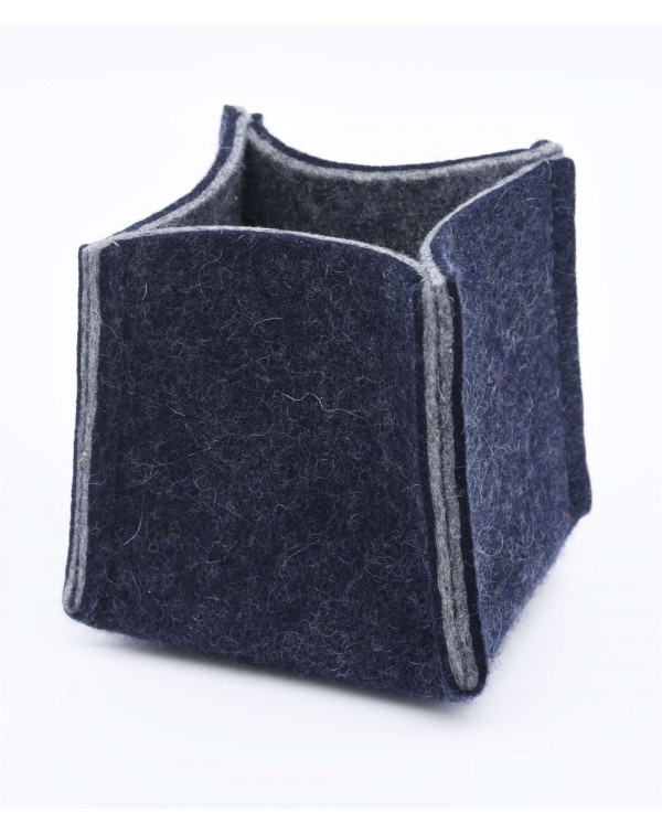 Haunold felt box high of fine merino wool, blue Haunold felt box high of fine merino wool, blue