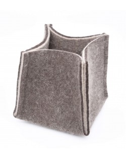 Haunold felt box high of fine merino wool, brown