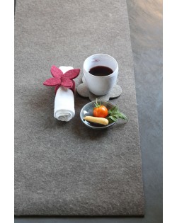 Haunold table runner of natural wool felt, an alternative to the tablecloth