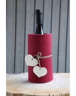Haunold wine cooler of fine merino wool insulates excellently and keeps warm liqids warm and cold liquids cold