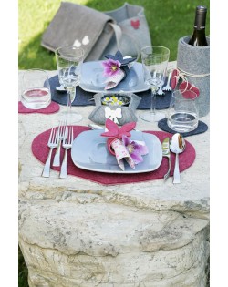 Wine cooler, coasters and placemats of high-quality Haunold fulled felt