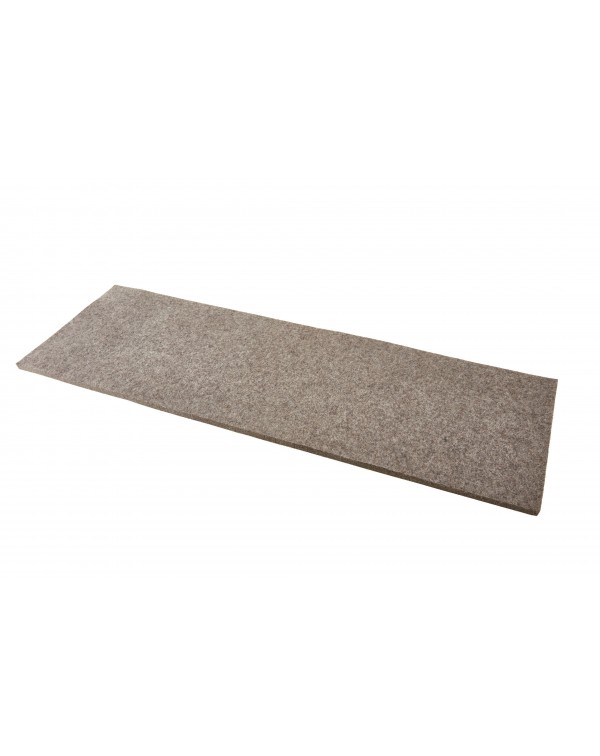 Custom-made bench pads and seat pads of Haunold fulled felt, approx. 1 cm thick, natural gray