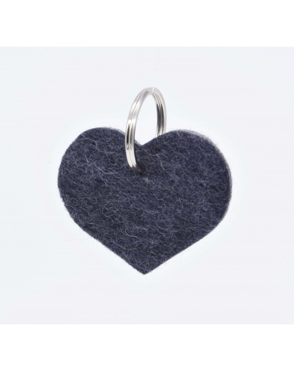 Schlüsselanhänger Herz aus Filz in blau aus reiner Wolle von Haunold