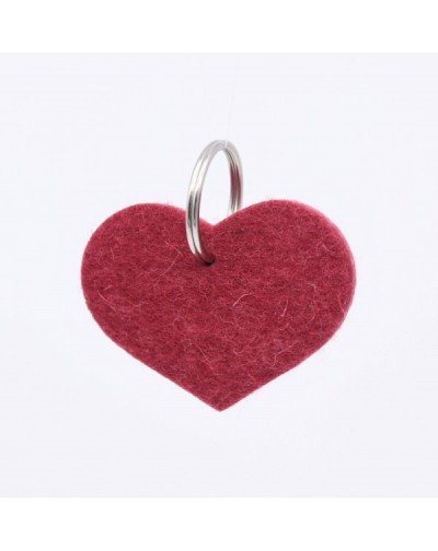 Schlüsselanhänger Herz aus Filz in rot aus reiner Wolle von Haunold