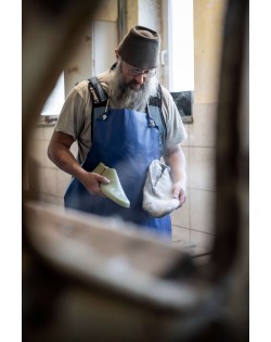 The blanks we produce are pulled by hand onto lasts just like a hat